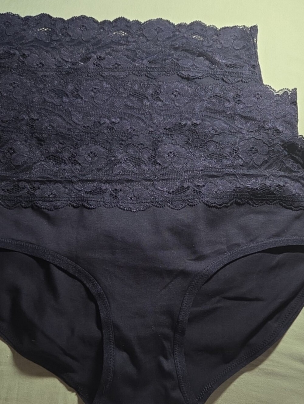 NWOT- Pact Organic- Lace-Trim High-Waist Briefs -(3pck)